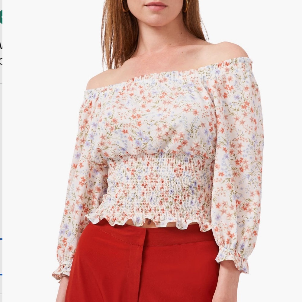 1.State Floral Smocked Top, Small, NWOT